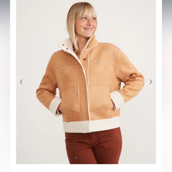 NWT Marine Layer Asheville Sherpa Jacket XL Camel/Sherpa - Picture 6 of 15